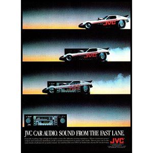 1983 JVC Car Stereo System Vintage Print Ad Drag Racing Race Car Wall Art Photo